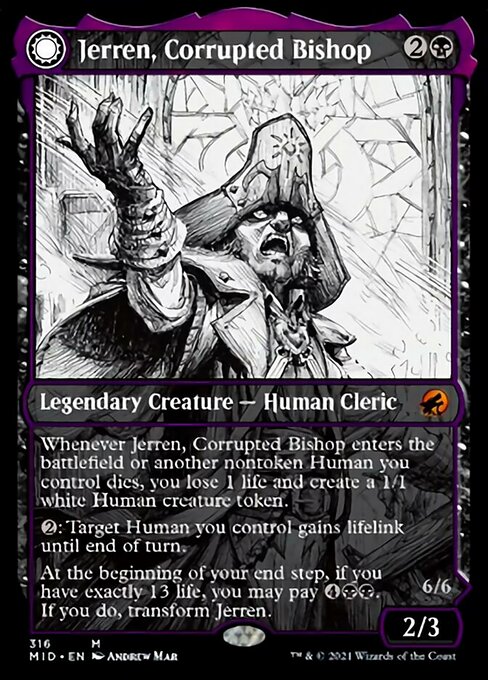 Jerren, Corrupted Bishop / Ormendahl, the Corrupter (Showcase) (Innistrad: Midnight Hunt) Near Mint