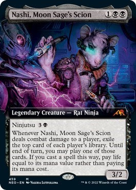 Nashi, Moon Sage's Scion (Extended Art) (Kamigawa: Neon Dynasty) Near Mint Foil