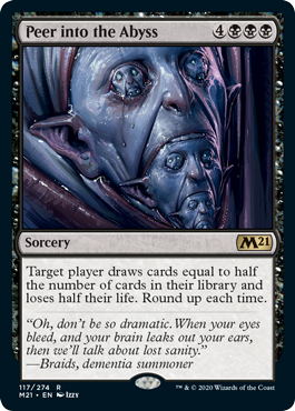 Peer into the Abyss (Magic 2021 Core Set) Damaged / Poor