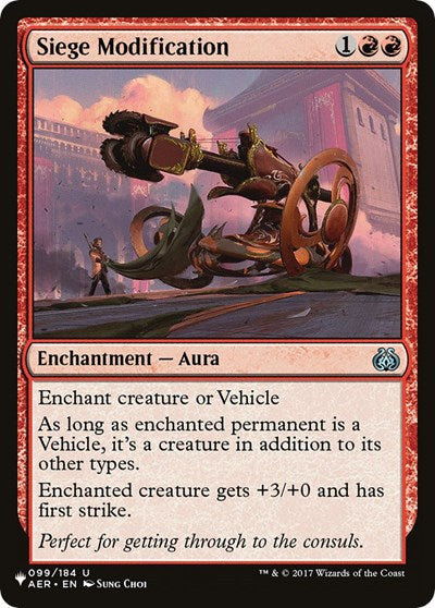 Siege Modification (The List) Near Mint