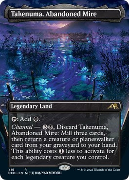Takenuma, Abandoned Mire (Borderless) (Kamigawa: Neon Dynasty) Light Play Foil
