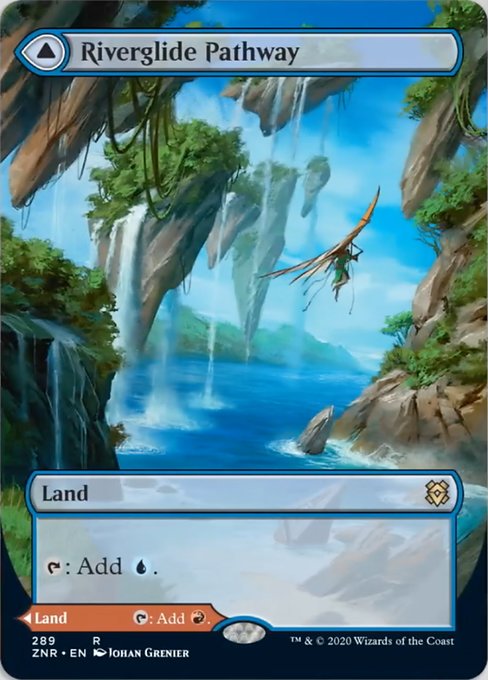 Riverglide Pathway / Lavaglide Pathway (Borderless) (Zendikar Rising) Medium Play