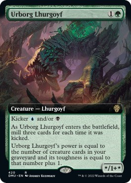 Urborg Lhurgoyf (Extended Art) (Dominaria United) Light Play Foil