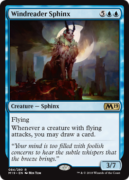 Windreader Sphinx (Magic 2019 Core Set) Light Play