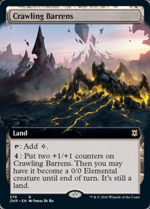 Crawling Barrens (Extended Art) (Zendikar Rising) Near Mint Foil