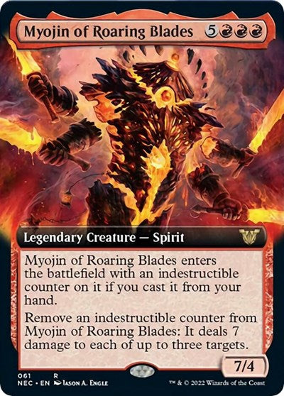 Myojin of Roaring Blades (Extended Art) (Commander: Kamigawa: Neon Dynasty) Light Play