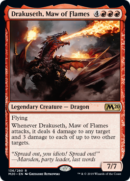 Drakuseth, Maw of Flames (Magic 2020 Core Set) Medium Play