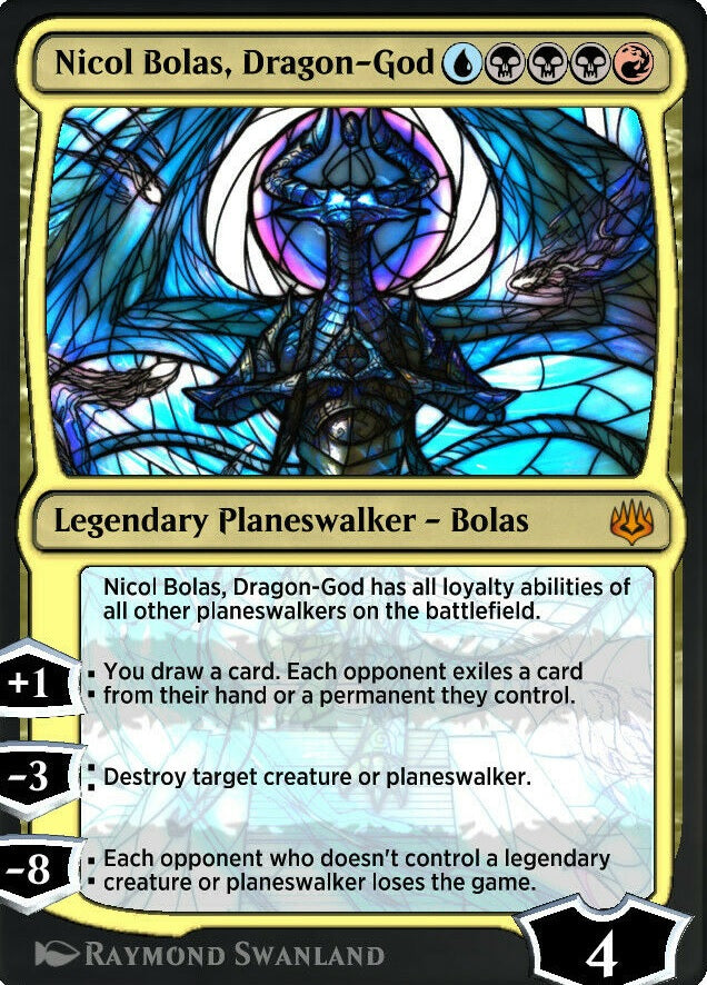 Nicol Bolas, Dragon-God Stained Glass (Secret Lair) Light Play Foil