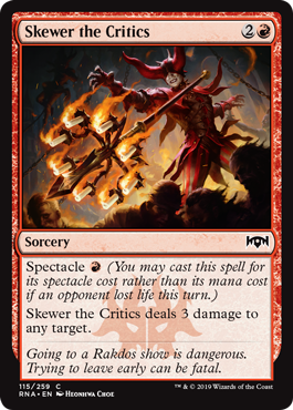 Skewer the Critics (Ravnica Allegiance) Light Play