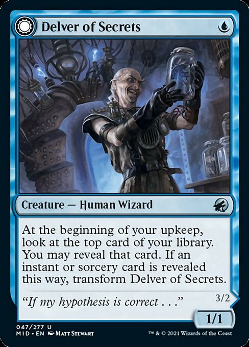 Delver of Secrets / Insectile Aberration (Innistrad: Midnight Hunt) Near Mint Foil