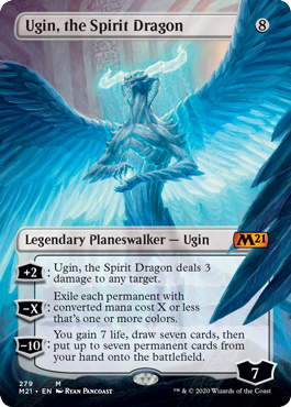 Ugin, the Spirit Dragon (Borderless) (Magic 2021 Core Set) Medium Play Foil