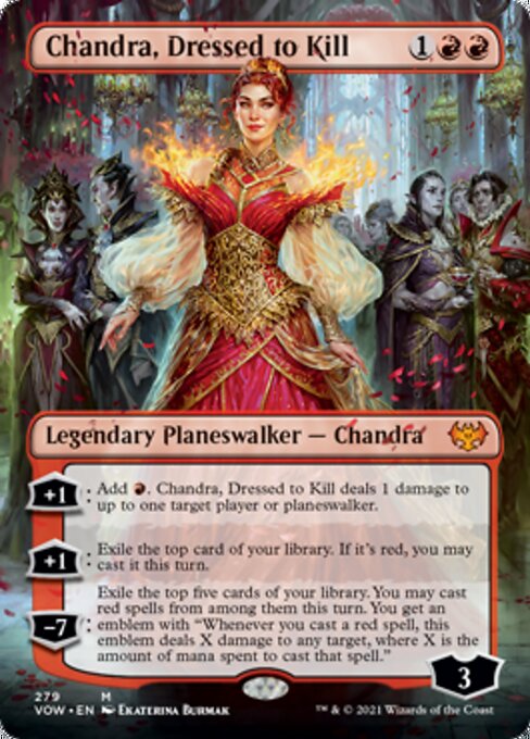 Chandra, Dressed to Kill (Borderless) (Innistrad: Crimson Vow) Near Mint Foil