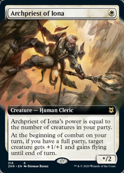 Extended Art Archpriest of Iona (Zendikar Rising) Near Mint Foil