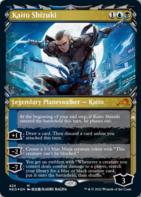 Kaito Shizuki (Foil Etched) (Kamigawa: Neon Dynasty) Light Play Foil