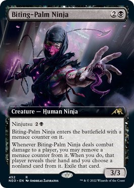 Biting-Palm Ninja (Extended Art) (Kamigawa: Neon Dynasty) Light Play Foil