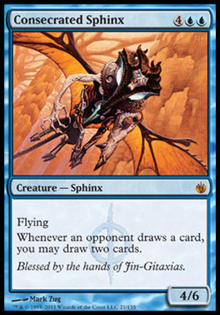 Consecrated Sphinx (Mirrodin Besieged) Medium Play Foil