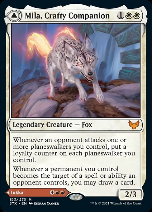 Mila, Crafty Companion / Lukka, Wayward Bonder (Strixhaven) Near Mint Foil
