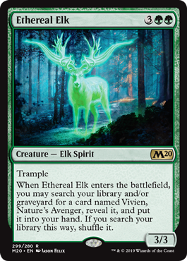 Ethereal Elk (Magic 2020 Core Set) Medium Play