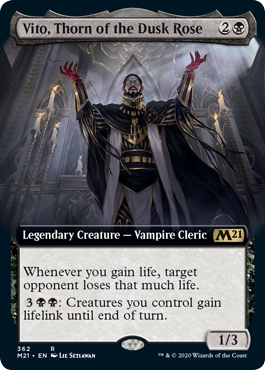Vito, Thorn of the Dusk Rose (Extended Art) (Magic 2021 Core Set) Near Mint