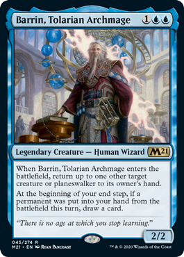 Barrin, Tolarian Archmage (Magic 2021 Core Set) Light Play Foil