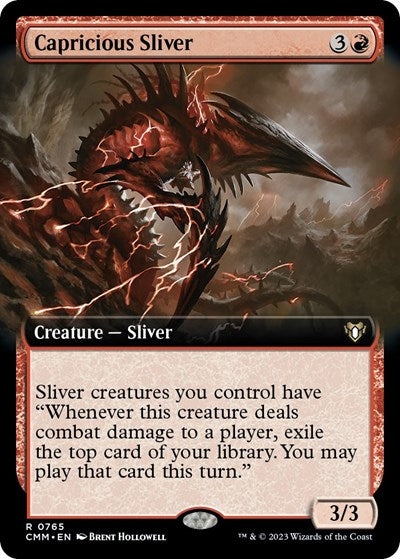 Capricious Sliver (Extended Art) (Commander Masters) Light Play