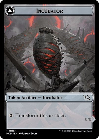 Incubator (0017) / Phyrexian (0017) Double-Sided Token (March of the Machine) Light Play