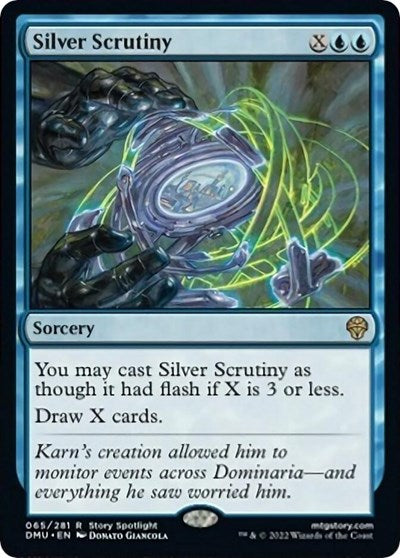 Silver Scrutiny (Dominaria United) Light Play Foil