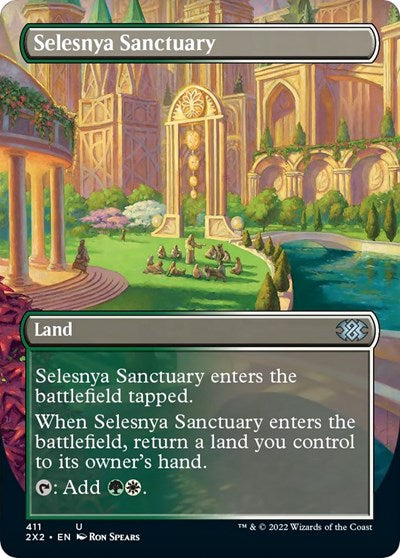 Selesnya Sanctuary (Borderless) (Double Masters 2022) Medium Play Foil