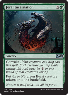 Feral Incarnation (Magic 2015 Core Set) Medium Play Foil