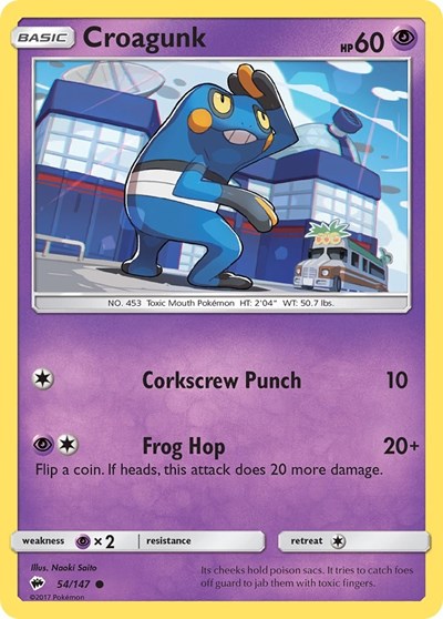 Croagunk (SM - Burning Shadows) Near Mint Reverse Holofoil