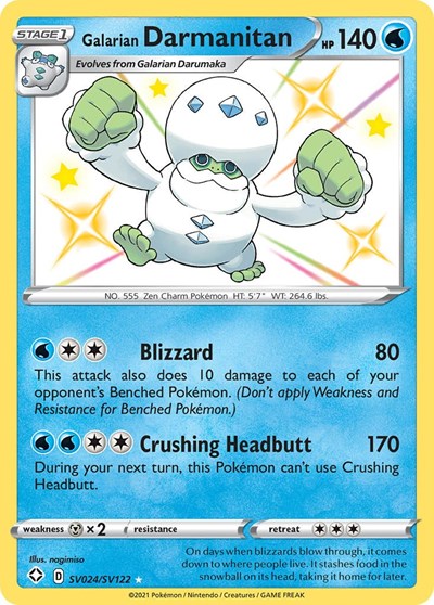 Galarian Darmanitan (Shining Fates: Shiny Vault) Near Mint Holofoil