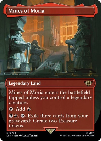 Mines of Moria (Borderless) (Surge Foil) (Universes Beyond: The Lord of the Rings: Tales of Middle-earth) Near Mint Foil