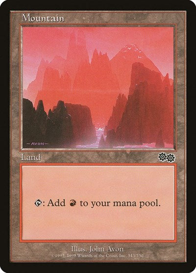 Mountain (343) (Urza's Saga) Medium Play