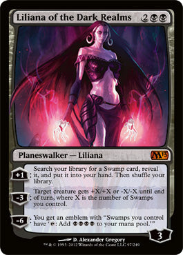 Liliana of the Dark Realms (Magic 2013 Core Set) Damaged / Poor