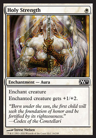Holy Strength (Magic 2011 Core Set) Light Play Foil