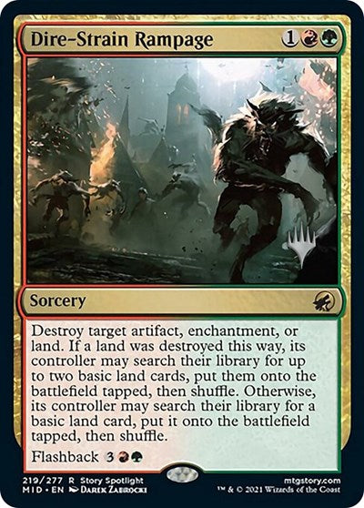 Dire-Strain Rampage (Promo Pack: Innistrad: Midnight Hunt) Near Mint