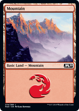 Mountain (274) (Magic 2020 Core Set) Light Play Foil