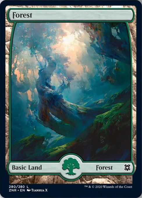 Forest (280) (Zendikar Rising) Medium Play Foil