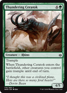 Thundering Ceratok (War of the Spark) Light Play Foil