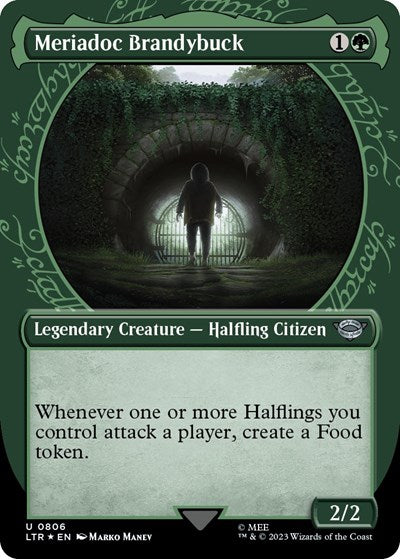 Meriadoc Brandybuck (Showcase) (Surge Foil) (Universes Beyond: The Lord of the Rings: Tales of Middle-earth) Light Play Foil