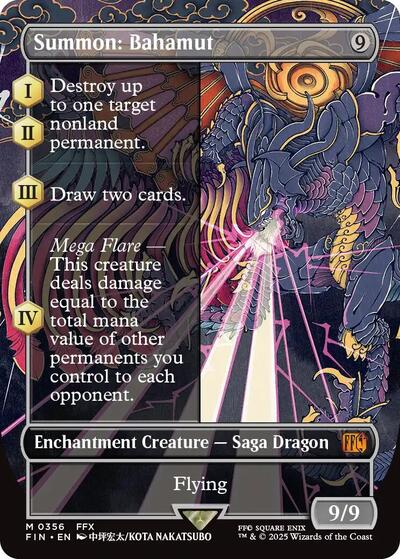 Summon: Bahamut (Borderless) (Universes Beyond: FINAL FANTASY) Near Mint