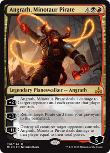 Angrath, Minotaur Pirate (Rivals of Ixalan) Heavy Play Foil