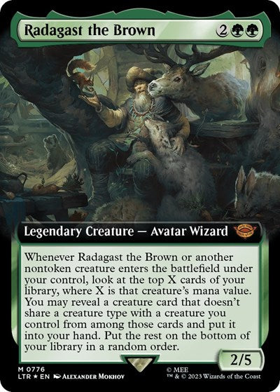 Radagast the Brown (Extended Art) (Surge Foil) (Universes Beyond: The Lord of the Rings: Tales of Middle-earth) Light Play Foil