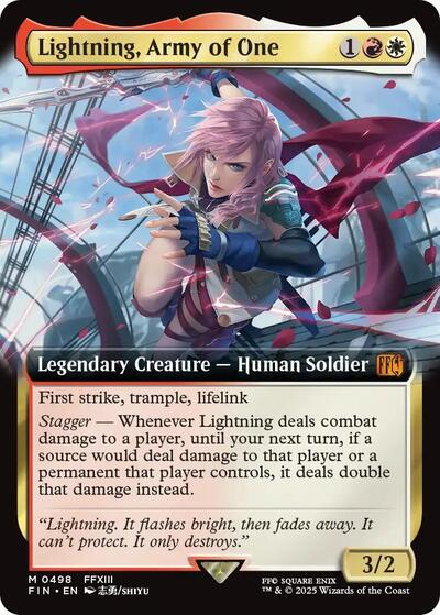 Lightning, Army of One (Extended Art) (Universes Beyond: FINAL FANTASY) Near Mint Foil