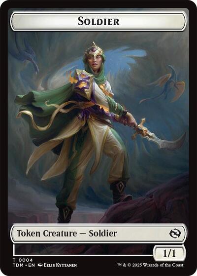 Solider (0004) / Solidier (0005) Double-Sided Token (Tarkir: Dragonstorm) Near Mint