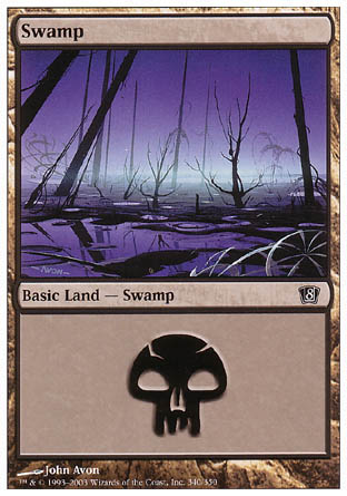 Swamp (340) (8th Edition) Heavy Play