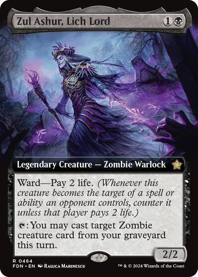 Zul Ashur, Lich Lord (Extended Art) (Foundations) Near Mint Foil