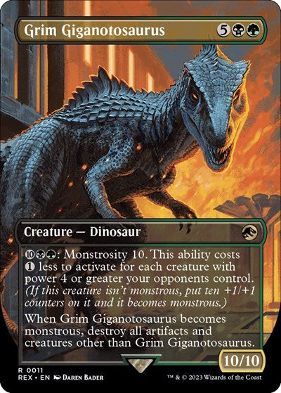 Grim Giganotosaurus (Borderless) (Universes Beyond: Jurassic World Collection) Medium Play Foil