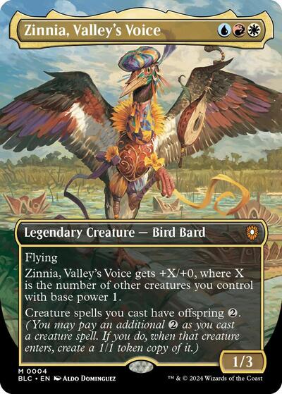 Zinnia, Valley's Voice (Borderless) (Commander: Bloomburrow) Light Play