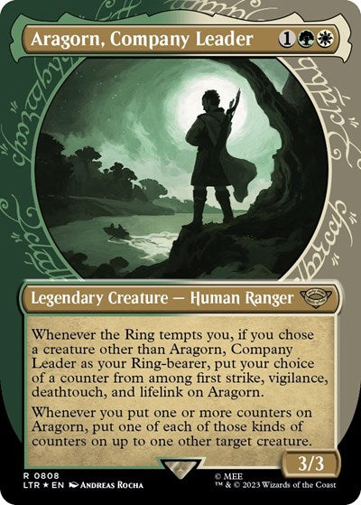 Aragorn, Company Leader (Showcase) (Surge Foil) (Universes Beyond: The Lord of the Rings: Tales of Middle-earth) Near Mint Foil